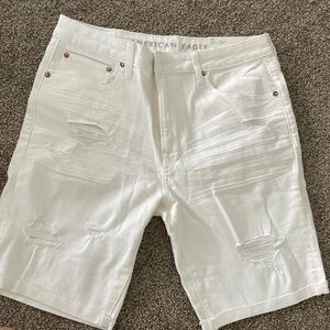 Mens White Jean Shorts